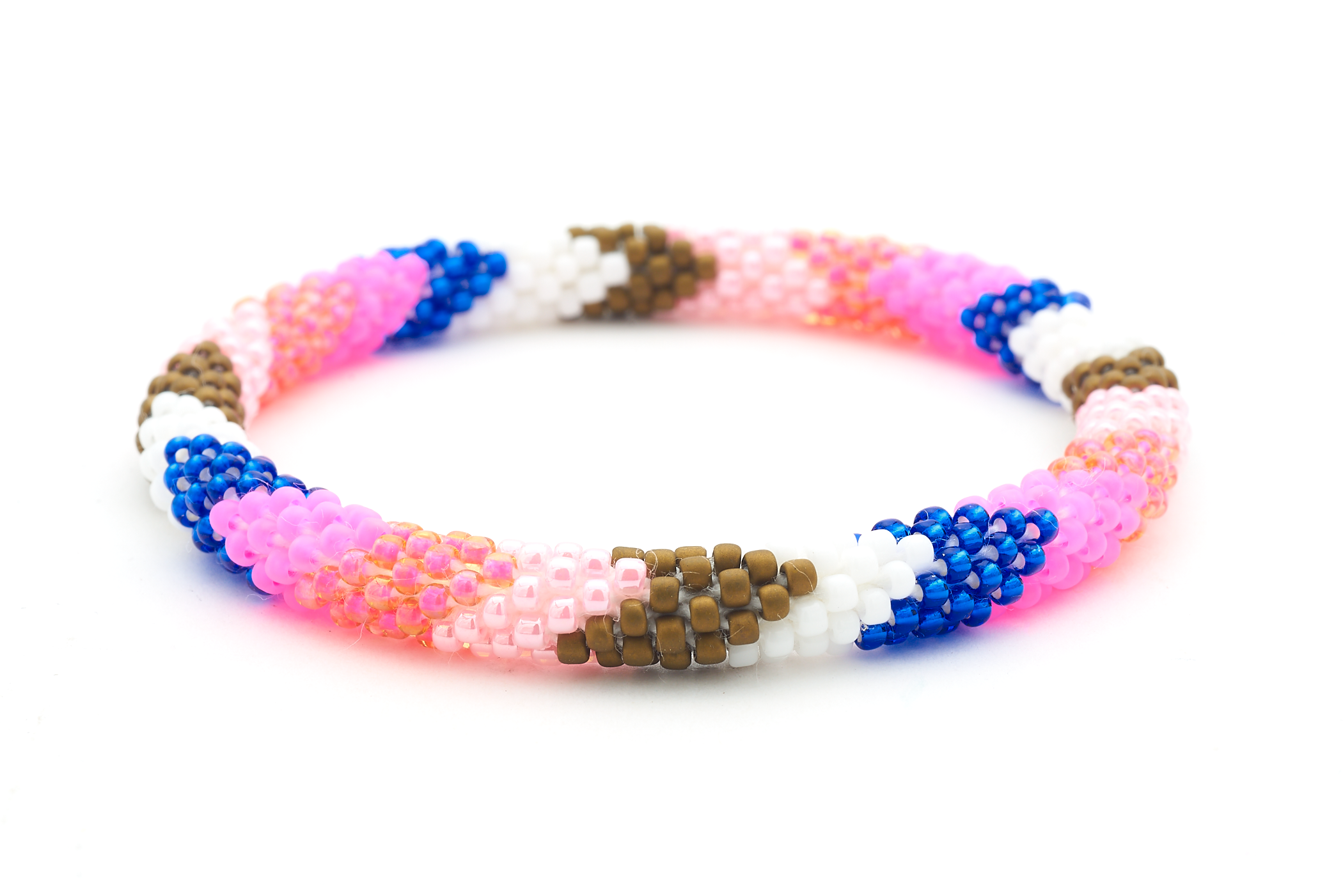 Sashka Co. Extended 8" Bracelet Pinks / Blue / White / Brown Caribbean Bliss Bracelet - Extended 8"