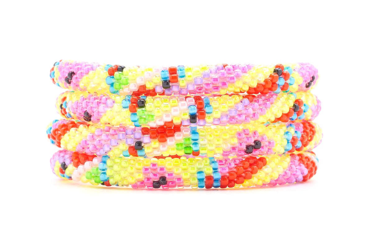 Sashka Co. Glass Beaded Friendship Bracelet. Handmade glass bead bracelet from Nepal, featuring a roll design.