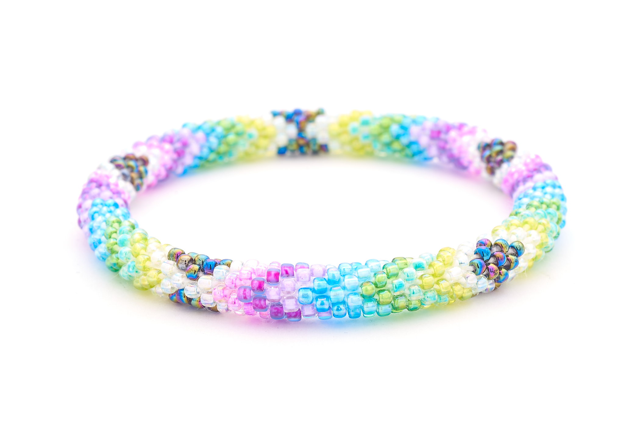 Sashka Co. Extended 8" Bracelet Blue / Green / Purple / Clear / Iridescent Mystic Aura Bracelet - Extended 8"