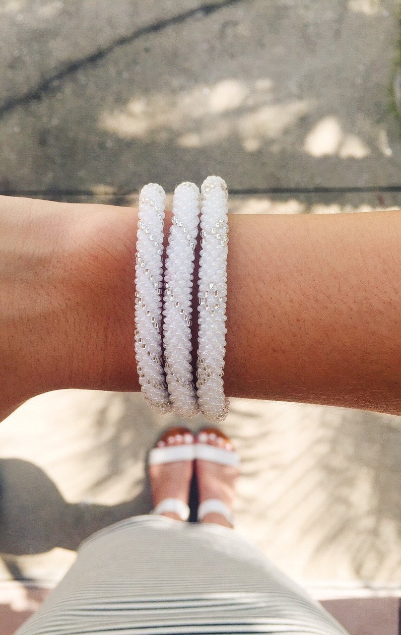 Sashka Co. Extended 8" Bracelet White/Clear Simply Elegant Bracelet - Extended 8"
